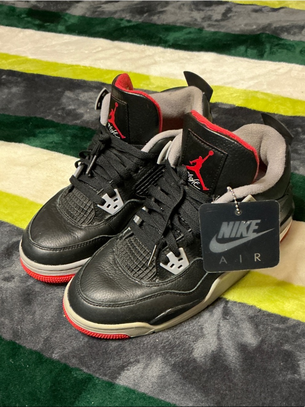 Nike Air Jordan 4 Retro “Bred Reimagined “ Sneakers Size 6.5Y